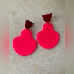 Bright pink and purple earrings